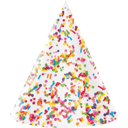 Creative Converting Confetti Sprinkles Party Hat, 5.75"x7", 48PK 324669